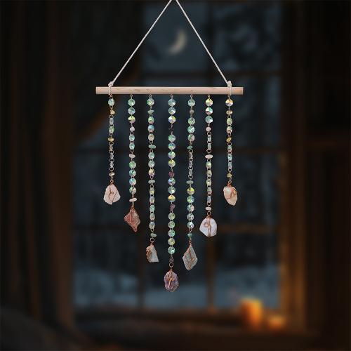 Hanging Ornaments, Iron, with Natural Stone & Wood, handmade, for home and office, multi-colored, nickel, lead & cadmium free, 300x590mm, Sold By PC