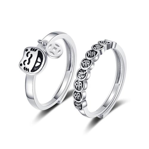Ring Finger mosiądz, Powlekane, różne style do wyboru & dla kobiety & emalia, srebro, sprzedane przez PC