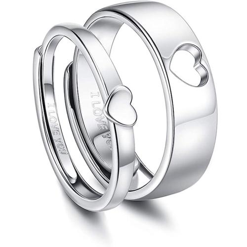 Brass δάχτυλο του δακτυλίου, Cupronickel, επιχρυσωμένο, 2 τεμάχια & για άνδρες και γυναίκες, ασήμι, Sold Με PC