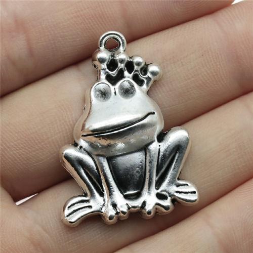 Tibetan Style Animal Pendants, Frog, antique silver color plated, DIY, 34x25mm, Sold By PC