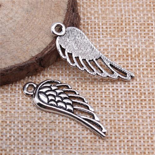 Wing Shaped Tibetan Style Pendants, plated, DIY, 34x14mm, Sold By PC