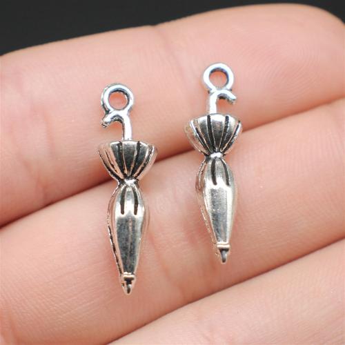 Tibetan Style Pendants, Umbrella, antique silver color plated, DIY, 26x7mm, Sold By PC