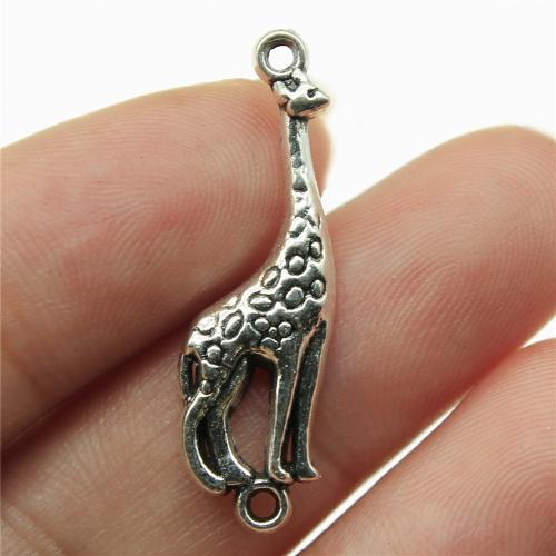 Animal Tibetan Style Connector, Giraffe, plated, DIY & 1/1 loop, 29x8mm, Sold By PC