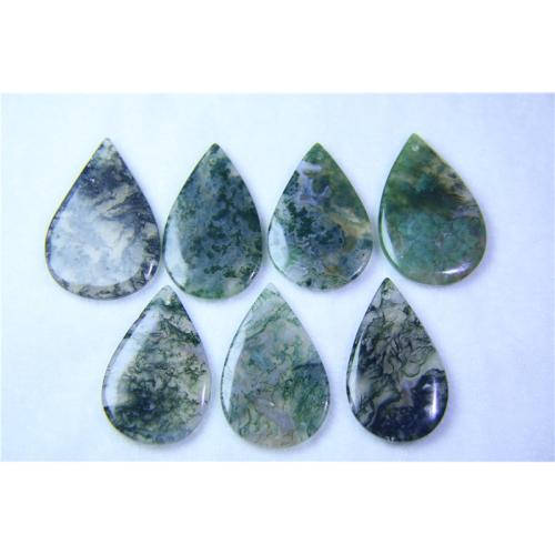 Moss Agate Pendants, Teardrop, polished, DIY, 47.10x29.50x5.90mm, Sold By PC