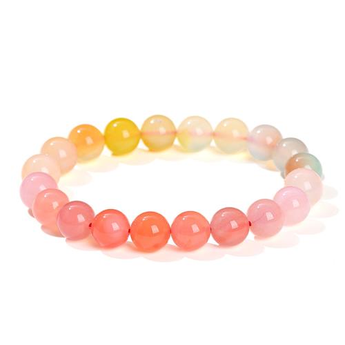 Yanyuan Agate Bracelet, Round, handmade, fashion jewelry & for woman, gradient color, beads length 9-10mm, Length:Approx 6-6.5 Inch, Sold By PC