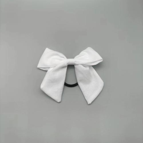 Bunny Ears Hair Scrunchies, Cotton, with Rubber Band, handmade, different styles for choice & for woman, white, Sold By PC
