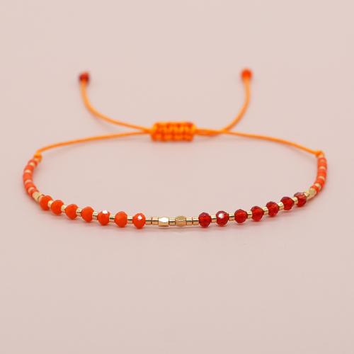Bracelets de cristal, avec Seedbead, Réglable & bijoux de mode & unisexe, plus de couleurs à choisir, Longueur Environ 28 cm, Vendu par PC