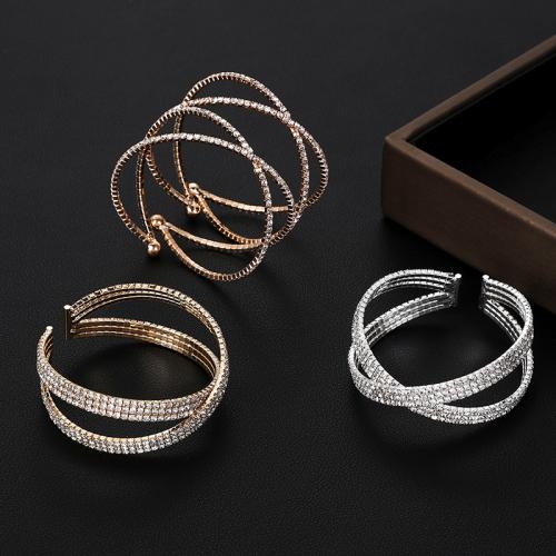 Bijoux de bracelet en alliage de zinc, bijoux de mode & styles différents pour le choix & pour femme & avec strass, plus de couleurs à choisir, Vendu par PC