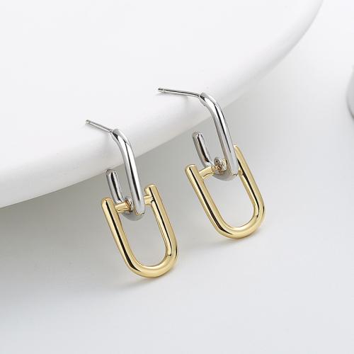 Brass Stud Earring, fashion jewelry & for woman, 10.20x25.30mm, Sold By Pair