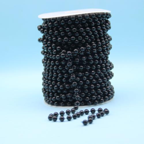 Hars Ball Chain, Ronde, DIY & verschillende grootte voor keus, zwart, Verkocht door spool