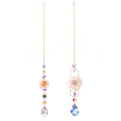 Hanging Ornaments Zinc Alloy with Crystal Flower gold color plated for home and office nickel lead & cadmium free Sold By PC