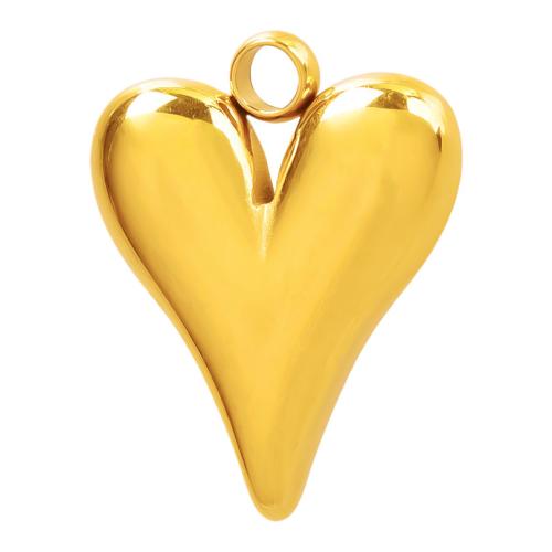Stainless Steel Heart Pendants, 304 Stainless Steel, Vacuum Ion Plating, DIY, more colors for choice, 12x15mm, Sold By PC
