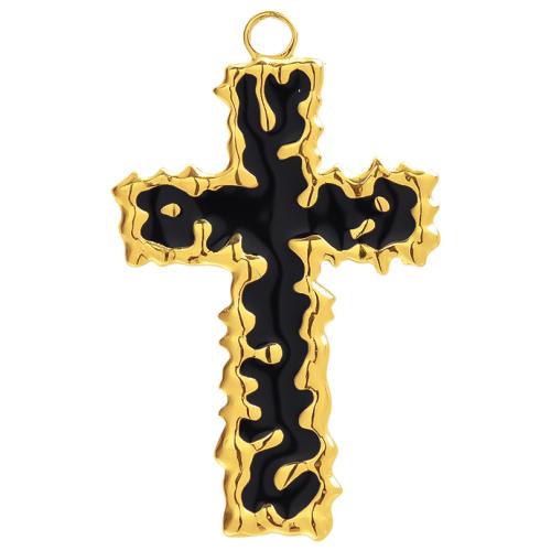 Stainless Steel Cross Pendants, 304 Stainless Steel, Vacuum Ion Plating, DIY & enamel, more colors for choice, 23x38mm, Sold By PC