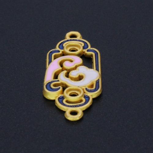 Tibetan Style Connector, gold color plated, DIY & enamel & 1/1 loop, mixed colors, nickel, lead & cadmium free, Sold By PC