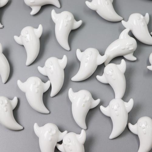 Acrylic Decoration, Ghost, Halloween Design & DIY, white, 36x27mm, 135PCs/Bag, Sold By Bag