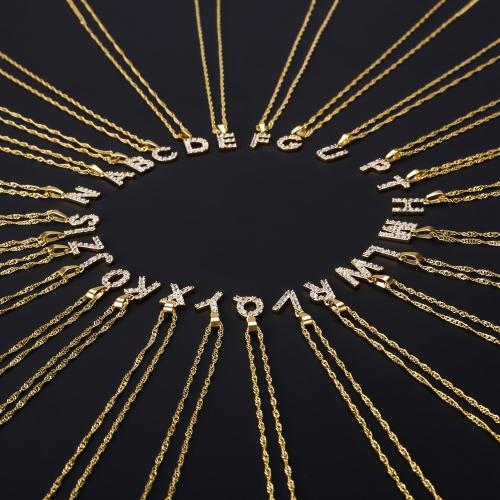 Stainless Steel Jewelry Necklace 316 Stainless Steel Alphabet Letter plated & for woman Sold By PC