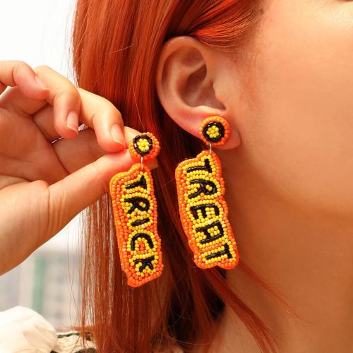 Earring Jewelry Cloth with Seedbead fashion jewelry multi-colored Sold By Pair
