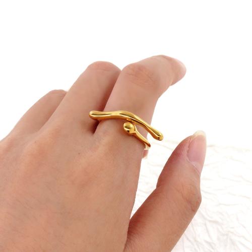 Titantium Steel finger ring, Titan Stål, plated, för kvinna, gyllene, Säljs av PC
