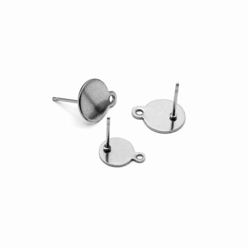Titanium Staal Earring Stud Component, DIY & verschillende grootte voor keus, oorspronkelijke kleur, 100pC's/Lot, Verkocht door Lot