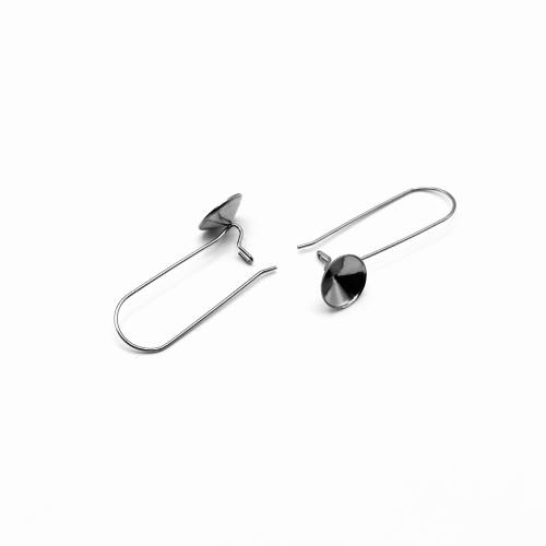 Titanium Steel Earring Drop Component, DIY, original color, The length is 32.8MM and the inner diameter is 10MM, 100PCs/Lot, Sold By Lot