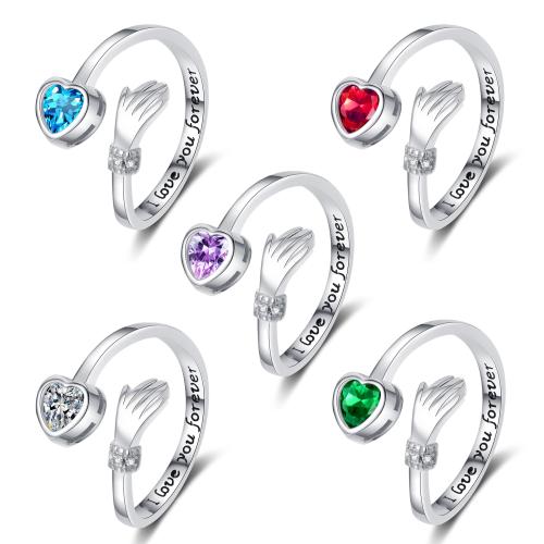 Cúbicos Circonia Micro Pave anillo de latón, metal, chapado, micro arcilla de zirconia cúbica & para mujer, más colores para la opción, Vendido por UD