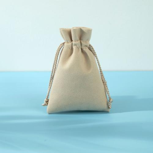 Microfiber PU Drawstring Bag, dustproof & multifunctional & different size for choice, beige, Sold By PC