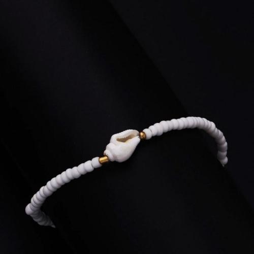résine bracelet, avec coquille, pour femme, blanc, Longueur:12 cm, Vendu par PC