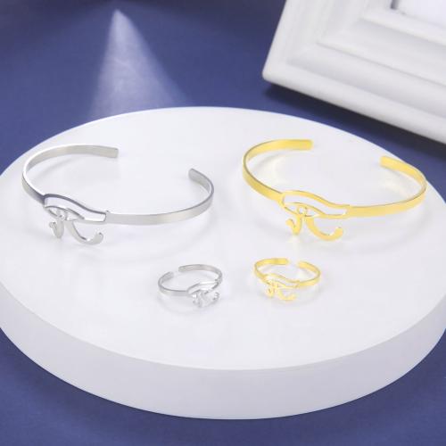 Fashion Stainless Steel Jewelry Sets, bangle & finger ring, 304 Stainless Steel, Vacuum Ion Plating, Unisex & different styles for choice, more colors for choice, Sold By PC