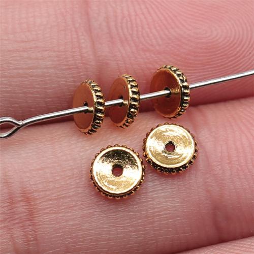 Tibetan Style Jewelry Beads, antique gold color plated, DIY, 6x6mm, Sold By PC