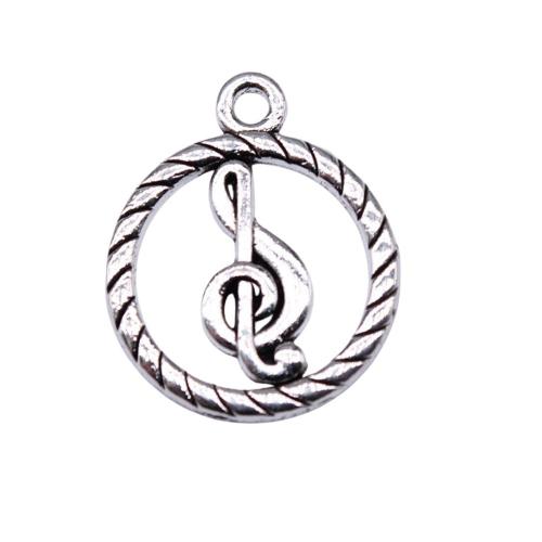 Tibetan Style Pendants, Music Note, antique silver color plated, DIY, 22x18mm, Sold By PC