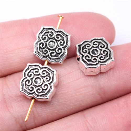 Tibetan Style Jewelry Beads, Flower, antique silver color plated, DIY, 11x5mm, Sold By PC