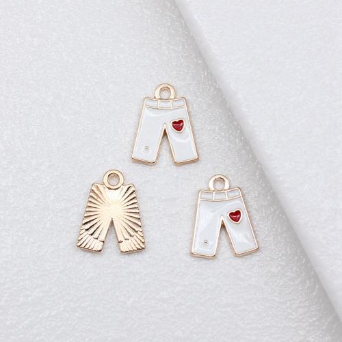 Tibetan Style Enamel Pendants, Trousers, gold color plated, DIY, 15x12mm, Sold By PC