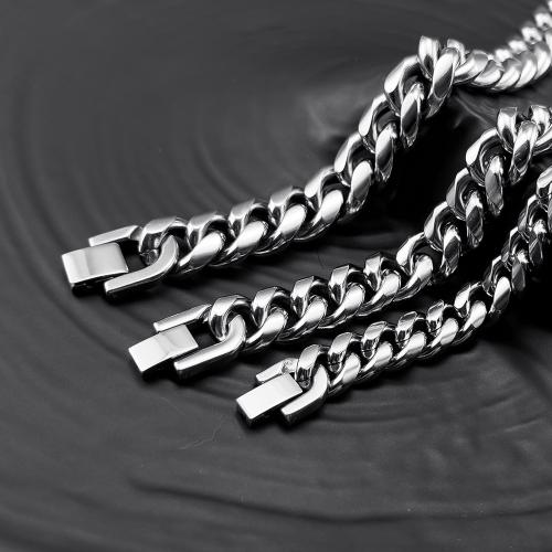 Stainless Steel Chain Necklace, 304 Stainless Steel, fashion jewelry & Unisex & different size for choice & different styles for choice, original color, nickel, lead & cadmium free, Sold By PC
