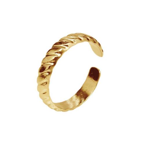 Titan Stål Cuff finger ring, plated, justerbar & för kvinna, fler färger för val, Storlek:6-8, Säljs av PC