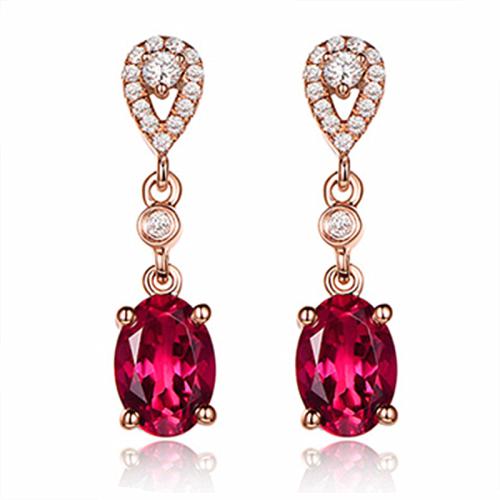 Cubic Zirconia Micro Pave Brass Earring, fashion jewelry & micro pave cubic zirconia & for woman, 11x27mm, Sold By Pair