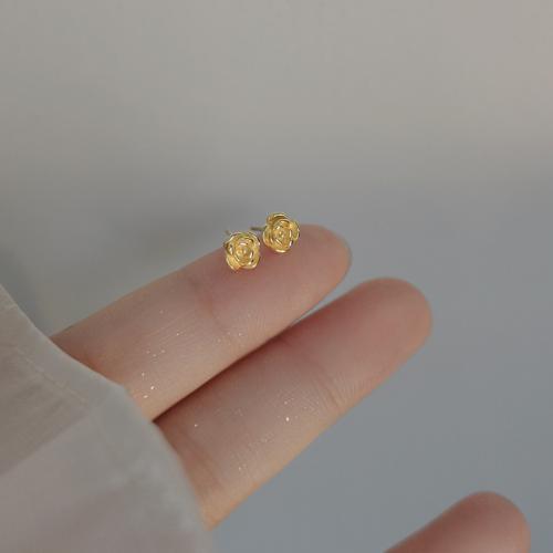 Brass Stud Earring, Rose, fashion jewelry & for woman, more colors for choice, 5mm, Sold By Pair