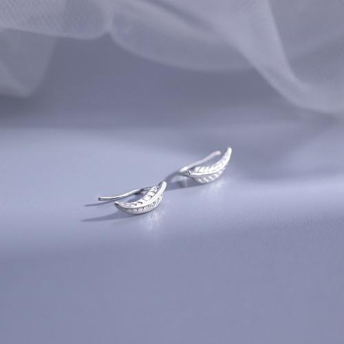 Brass Stud Earring Leaf fashion jewelry & for woman Sold By Pair