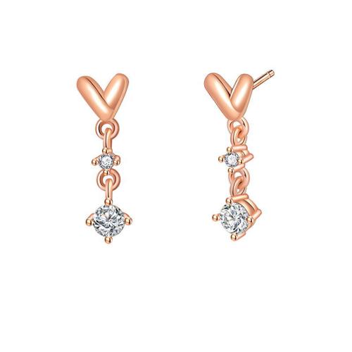 Cubic Zirconia Micro Pave Brass Earring fashion jewelry & micro pave cubic zirconia & for woman 20mm Sold By Pair