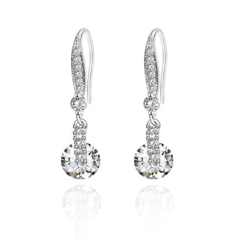 Cubic Zirconia Micro Pave Brass Earring fashion jewelry & micro pave cubic zirconia & for woman 30mm Sold By Pair