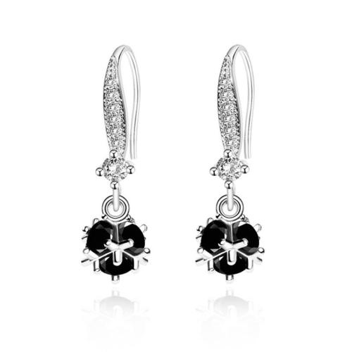 Boucles d'oreilles en laiton zircon cubique pavent, bijoux de mode & pavé de micro zircon & pour femme, 30mm, Vendu par paire