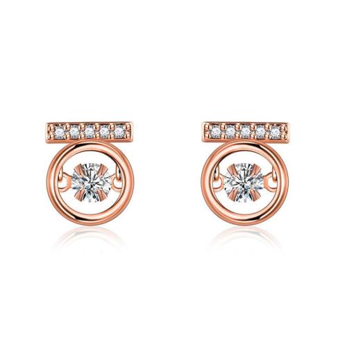 Cubic Zirconia Micro Pave Brass Earring, fashion jewelry & micro pave cubic zirconia & for woman, 8x9mm, Sold By Pair