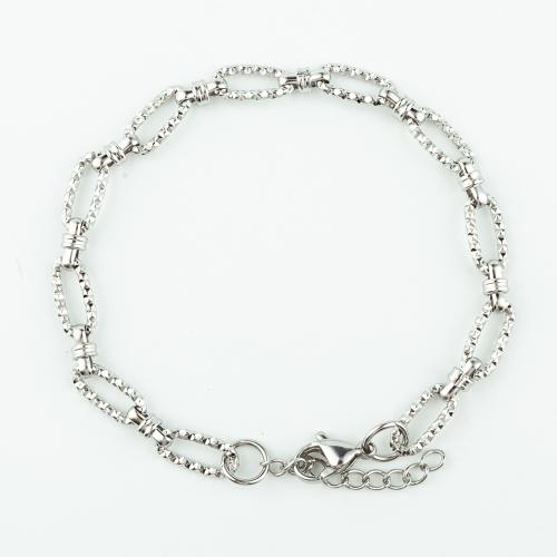 Stainless Steel Jewelry Bracelet, 304 Stainless Steel, fashion jewelry & for woman, original color, Sold Per Approx 21 cm Strand