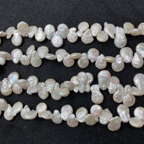 Perles nacres baroques de culture d'eau douce , perle d'eau douce cultivée, DIY, blanc, about:9-10mm, Vendu par Environ 38 cm brin