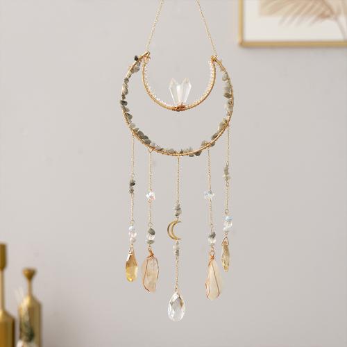 Hanging Ornaments Brass with Natural Stone gold color plated for home and office mixed colors nickel lead & cadmium free Sold By PC