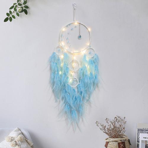 Fashion Dream Catcher, Iron, with leather cord & Feather & Plastic, for home and office & different styles for choice, more colors for choice, nickel, lead & cadmium free, 180x600mm, Sold By PC