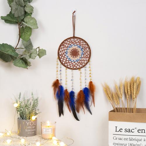 Fashion Dream Catcher Iron with Natural Stone & leather cord & Feather handmade for home and office nickel lead & cadmium free Sold By PC