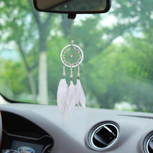 Fashion Dream Catcher Iron with leather cord & Feather handmade for home and office white nickel lead & cadmium free Sold By PC
