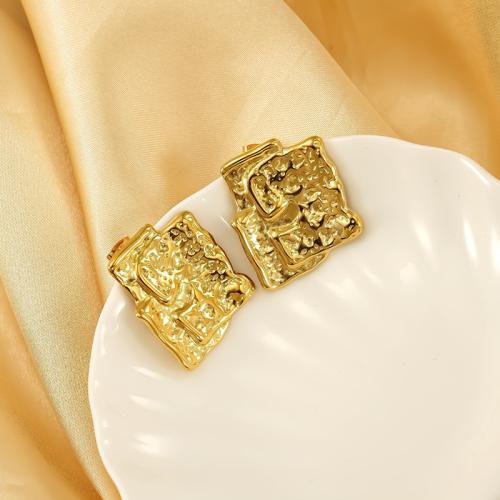 Boucle d'oreille Acier Titane, Placage de couleur d'or, pour femme, plus de couleurs à choisir, 24x28mm, Vendu par PC
