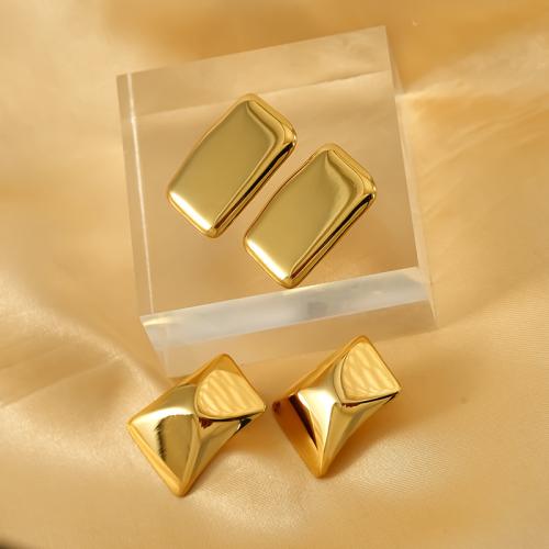 Boucle d'oreille Acier Titane, Placage de couleur d'or, styles différents pour le choix & pour femme, plus de couleurs à choisir, Vendu par paire