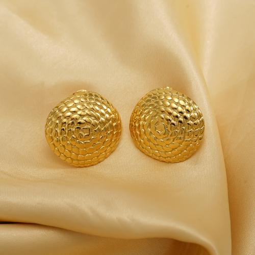 Titanium Steel  Earring, gold color plated, for woman, Sold By KG